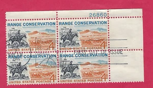 US  SCOTT #1176  RANGE CONSERVATION USED PLATE BLOCK 4  FIRST DAY OF ISSUE 1961 - Picture 1 of 2