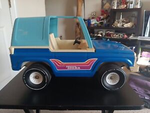 VINTAGE Tonka Bronco 835 TR Large 18” Blue T-Top 1970s Pressed Steel Toy Jeep
