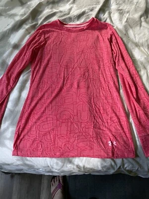 Under Armour Mujer S Heat Gear Pullover Manga Larga Camisa Rosa ~ L@@K!!!! Foto 1 de 3