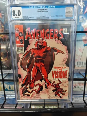 AVENGERS #57 (1968) - CGC GRADE 8.0 - MARVEL 1ST APPEARANCE SILVER AGE VISION - Image 1 of 3