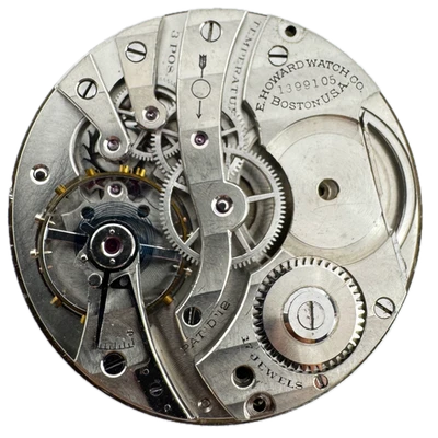 Antiguo Reloj Bolsillo 12s 1924 E. Howard Co 17 Joya Llave Movimiento Serie 7 EE. UU. Foto 1 de 2