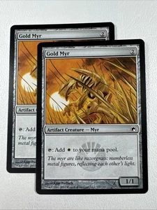 [X2] Gold Myr - NM/MINT Regular #157 Scars of Mirrodin MTG - Picture 1 of 2