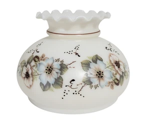 Vintage Hurricane Lamp Shade with Blue and Pink Flowers Fits 7" Holder / Fitter - Picture 1 of 6