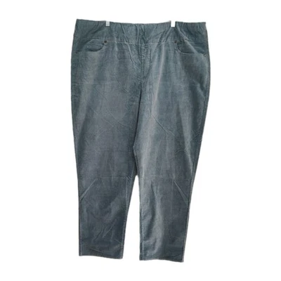 Pantalones de pana para mujer Coldwater Creek relajados pierna recta 22W azul polvoriento Foto 1 de 4