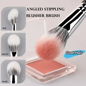 Goat Hair Bevel Blush Make Up Brushes Soft Goat Hair Blusher Brush Female - Picture 1 of 12