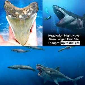 4.68" MEGALODON SHARK SERRATED HUGE NATURAL TOOTH ~ REAL FOSSIL~ - Picture 1 of 14