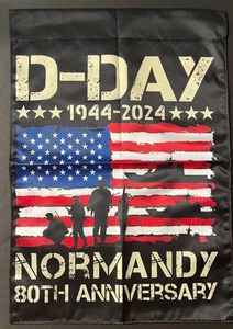 D-DAY NORMANDIE 80. Jubiläum 12"x18" 2-seitiges Garten/Hof Banner - Bild 1 von 2