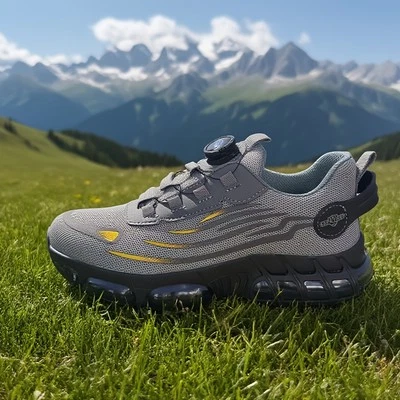 Безопасные кроссовки со стальным носком нескользящие рабочие туфли для мужчин шнурки с поворотной пряжкой - Изображение 1 из 4