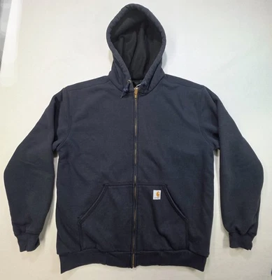 Carhartt Sudadera con Capucha Chaqueta Hombres M Azul Cremallera Completa Sudadera Pesada Forrada 100632 Foto 1 de 4