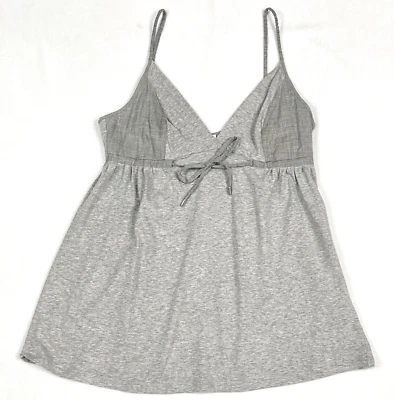 Regata Brunello Cucinelli cinza gravata frontal alça espaguete algodão pequena - Imagem 1 de 4