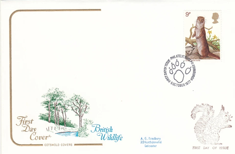 Wildlife Otter GB Cotswold FDC Bureau 1977 (120823) - Image 1 of 1