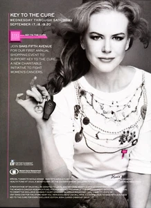 SAKS FIFTH AVENUE #03 ANUNCIO IMPRESO 2004 NICOLE KIDMAN cáncer de mama clave para la cura - Imagen 1 de 3