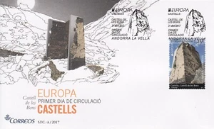 Andorra Spain.2017 EUROPA CEPT.Castles. FDC - Picture 1 of 1