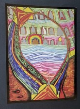 Friedensreich Hundertwasser "Shipwreck"  Mounted Offset  Lithograph 1978