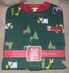 NEW Carters Christmas Zip-Up Sleep & Play Size 3-6 Months My First Christmas - Picture 1 of 2