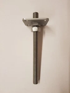 Pfostenträger Edelstahl M24 zum einbetonieren 500mm Länge, Platte 100x100x4mm - Bild 1 von 4
