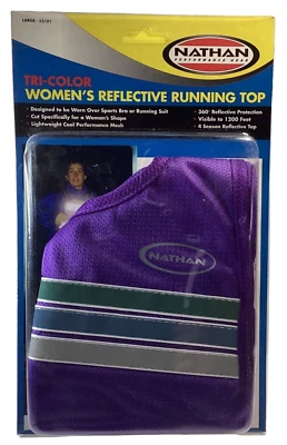 Nathan Performance Gear Women’s Large Purple Reflective Mesh Running Top NEW - Image 1 of 4