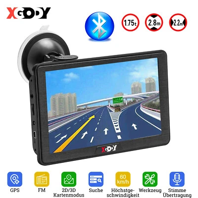 XGODY 7 Zoll LKW KFZ GPS Navigationsgerät Bluetooth EU 48 Länder 8GB Navi MP3 FM - Bild 1 von 4