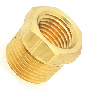 1/2 Male to 1/4 Female Npt Brass Pipe Reducer Bushing Fitting Water Fuel Gas Oil - Picture 1 of 7