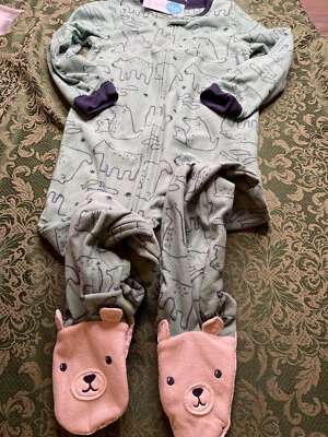 Nuevo con etiquetas 5T 5 osos PIES carters oso durmiente Navidad footie rústico invierno pijama Foto 1 de 4