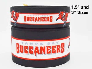 GROSSGRAIN RIBBON 1.5" Wide Tampa Bay Bucs Printed FOOTBALL Hair Bow Ribbon - Picture 1 of 1