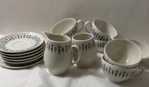 Carefree True China by Syracuse Nordic Tassen Untertassen Zucker Milchkännchen 15 Teile - Bild 1 von 24