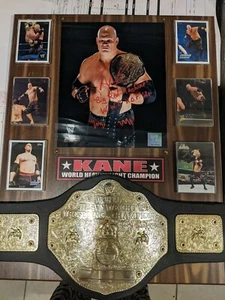 Kane signiert WWE HOF 16X20 Holz Foto Plakette mit Replik Meisterschaft Gürtel & Karten - Bild 1 von 5