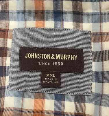 Johnston and Murphy Hombre Camisa de Vestir Abotonada 100% Algodón Talla 2 X Foto 1 de 4