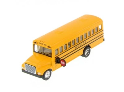 Autobús Escolar Amarillo Kinsfun 6" pulgadas Modelo Diecast Pull Back Acción Puertas Abribles  Foto 1 de 4