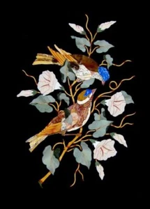 24" x 18" black marble Table Top Semi Precious Stones Inlay handmade Work - Picture 1 of 1