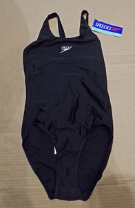 Traje de baño Speedo negro 'Solid Splashback' talla GB36" D188 - Lycra brillante spandex - Imagen 1 de 10