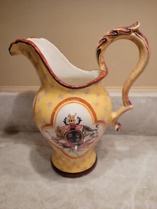Ceramic Hand Painted Water Juice Pitcher Coat Of Arms  Vietnam  - Picture 1 of 9