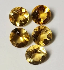 BEAUTIFUL 6MM ROUND NATURAL FACETED CITRINE GEMSTONES...GREAT COLOR APPX. .85CT - Picture 1 of 5