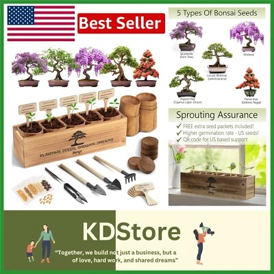 5 Unique Japanese Bonsai Tree Seeds - Complete Starter Kit with Tools & Planters - Image 1 of 4
