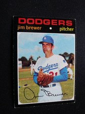 1971 Topps Baseball Card # 549 Jim Brewer - Los Angeles Dodgers (VG/EX)