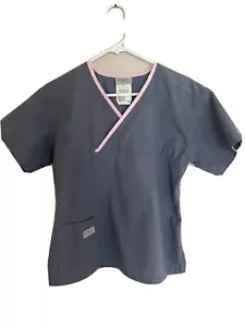 Urbane Gray And Pink Scrubs Top Small And Bottoms Small - Picture 1 of 5