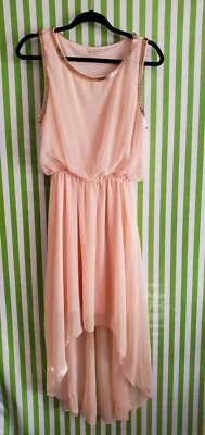 VESTIDO TÚNICA SIN MANGAS DOUBLE ZERO para mujer L beige desnudo detalle latón transparente Foto 1 de 4