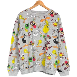 Looney Tunes Sweatshirt Bugs Bunny Tweety Daffy Sylvester All-Over-Print XXL /19 - Picture 1 of 8