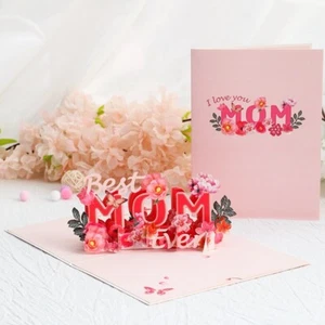 Mother's Day 3D Pop Up Card - Best Mom Ever - Picture 1 of 2