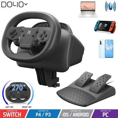 DOYO racing steering wheel with pedals USB for PlayStation PS PC Phone Switch - Image 1 of 4