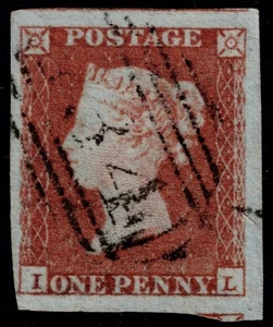 1841 1d Pale Red-Brown Plate 92 IL 4m BRISTOL 134 Large Margins Superb Used - Picture 1 of 1