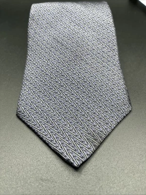 Corbata de seda DKNY negra/azul geométrica para hombre Foto 1 de 4