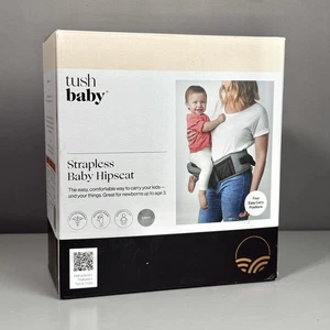 Tushbaby Marsupio Neonato Senza Spalline Grigio con Scatola Seggiolino Ergonomico - Foto 1 di 9