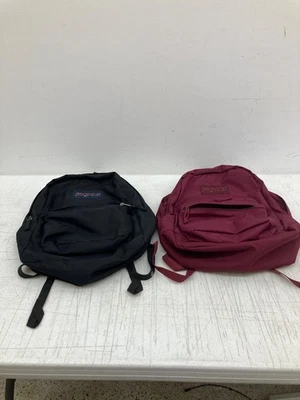 Lote de 2 Mochilas Jansport Superbreak Granate y Negro Nylon y Poliéster Foto 1 de 4