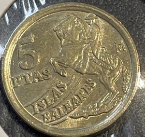 1997 Spain 5 PTAS Pesetas Coin KM 981 Balearic Islands Stone Monument - Picture 1 of 15