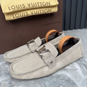 Mocasines de conducción Louis Vuitton Monte Carlo Damier beige gamuza 8 LV 9 US 42 EUR - Imagen 1 de 13