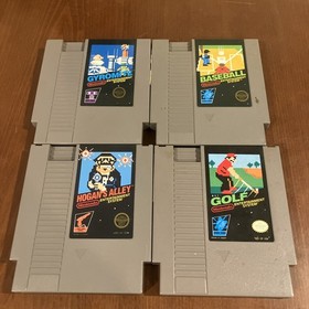 Lot Of 4 Nes Black Box Games: Baseball Golf Gyromite Hogans Alley
