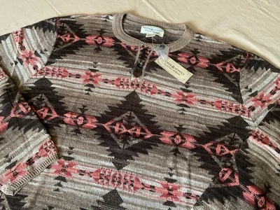 A4 Ralph Lauren Denim Supply Henley Aztec Southwestern Indian Cotton Sweater XXL - Image 1 of 4