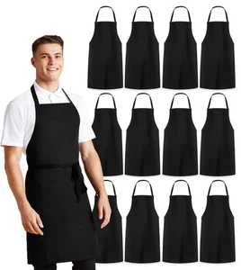Aprons for Men - 100% Polyester Chef Apron Women with Extra Long Ties - Cooki... - Picture 1 of 6
