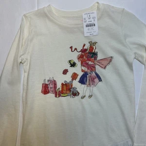 NWT Crew cuts Girl’s Graphic Long Sleeved Tee Holiday Size XS 4-5 - Picture 1 of 6